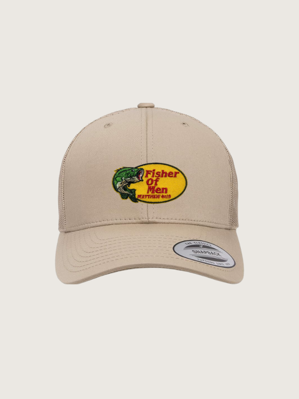 Pro Fisher Retro Trucker Hat Khaki
